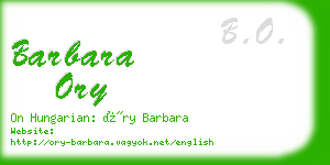 barbara ory business card